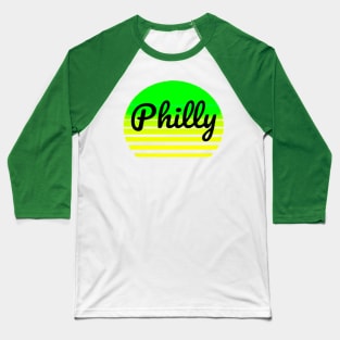 Vaporwave Aesthetic Style Retro Sunset Philly PanfurWare LLC Baseball T-Shirt